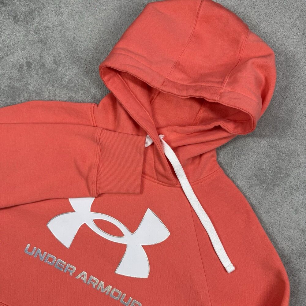 Under‎ Armour Hoodie Women's Small Pink Cotton Loose Logo Activewear Sport